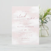 We zitten op Cloud 9 Dreamy Pink Baby shower Kaart (Staand voorkant)