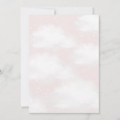 We zitten op Cloud 9 Dreamy Pink Baby shower Kaart (Achterkant)