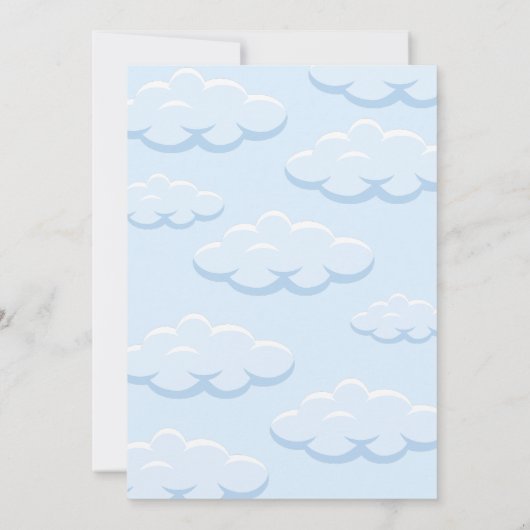 We zitten op cloud negen Baby shower Kaart (Achterkant)