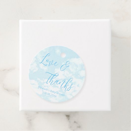 We zitten op Cloud Nine Baby shower Bedankjes Labels (In situ)