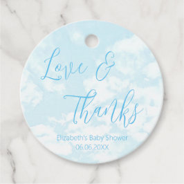 We zitten op Cloud Nine Baby shower Bedankjes Labels