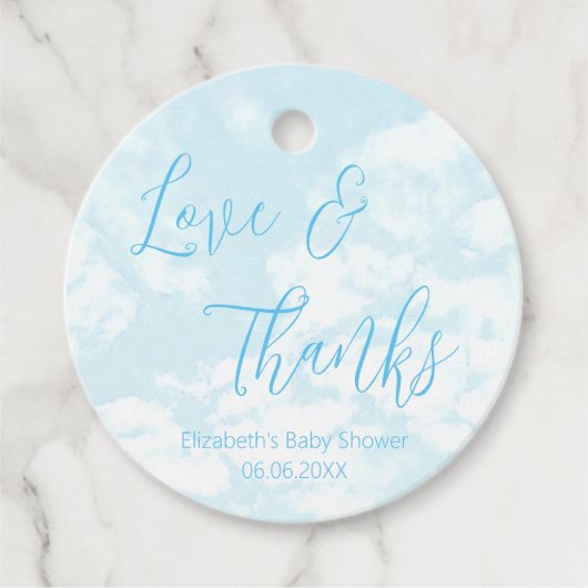 We zitten op Cloud Nine Baby shower Bedankjes Labels (Voorkant)