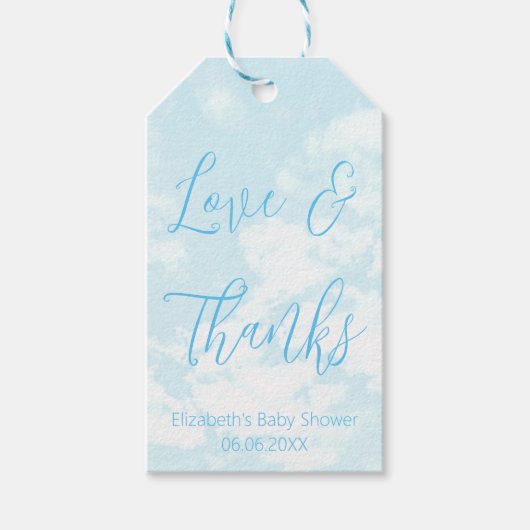 We zitten op Cloud Nine Baby shower Cadeaulabel (Voorkant)