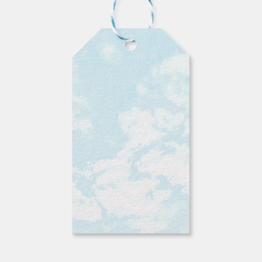 We zitten op Cloud Nine Baby shower Cadeaulabel (Achterkant)