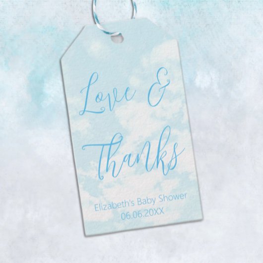 We zitten op Cloud Nine Baby shower Cadeaulabel