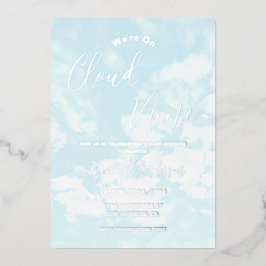 We zitten op Cloud Nine Baby shower Folie Uitnodiging