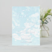 We zitten op Cloud Nine Baby shower Folie Uitnodiging (Staand Voorkant)