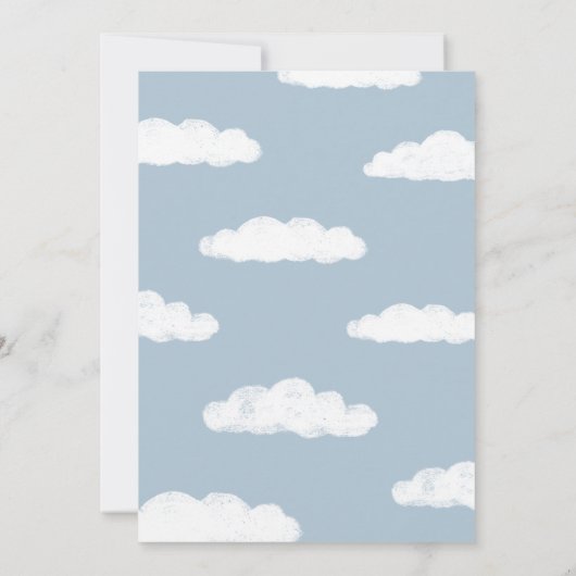 We zitten op Cloud Nine Baby shower Kaart (Achterkant)