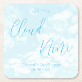We zitten op Cloud Nine Baby shower Kartonnen Onderzetters (Voorkant)