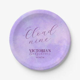 We zitten op Cloud Nine Baby shower Papieren Bordje