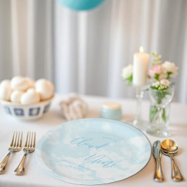 We zitten op Cloud Nine Baby shower Papieren Bordje