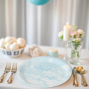 We zitten op Cloud Nine Baby shower Papieren Bordje