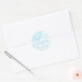 We zitten op Cloud Nine Baby shower Ronde Sticker