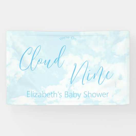 We zitten op Cloud Nine Baby shower Spandoek (Horizontaal)