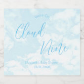 We zitten op Cloud Nine Baby shower Sparkling Wijnetiket (Enkel label)