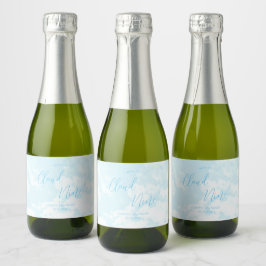We zitten op Cloud Nine Baby shower Sparkling Wijnetiket