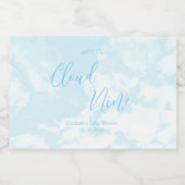 We zitten op Cloud Nine Baby shower Sparkling Wijnetiket (Enkel label)