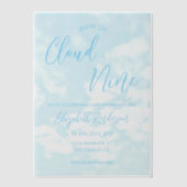 We zitten op Cloud Nine Baby shower Vellum Uitnodigingen (Voorkant)