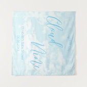 We zitten op Cloud Nine Baby shower Wandkleed (Voorkant (horizontaal))