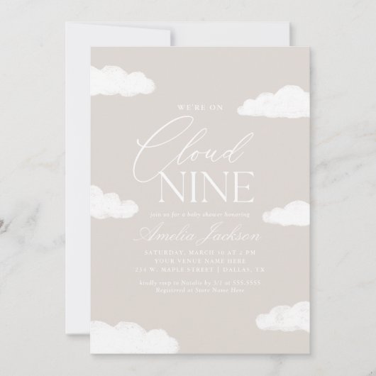 We zitten op Cloud Nine Genderneutraal Baby shower Kaart (Voorkant)