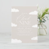 We zitten op Cloud Nine Genderneutraal Baby shower Kaart (Staand voorkant)