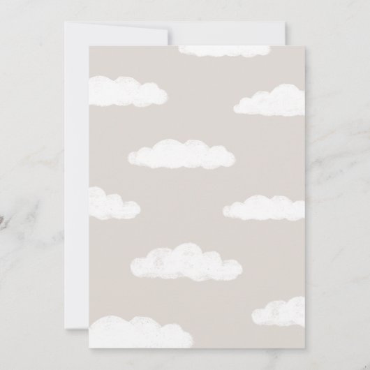 We zitten op Cloud Nine Genderneutraal Baby shower Kaart (Achterkant)