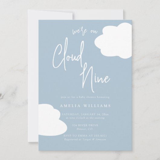 We zitten op Cloud Nine Genderneutraal Baby shower Kaart (Voorkant)