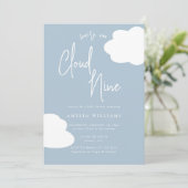We zitten op Cloud Nine Genderneutraal Baby shower Kaart (Staand voorkant)