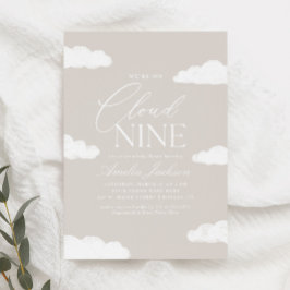 We zitten op Cloud Nine Genderneutraal Baby shower Kaart