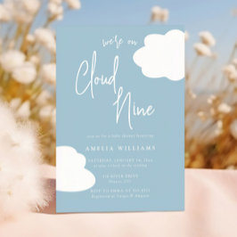 We zitten op Cloud Nine Genderneutraal Baby shower Kaart