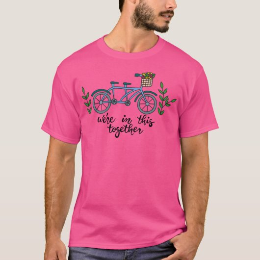 We zitten samen in deze tandemfiets t-shirt (Voorkant)
