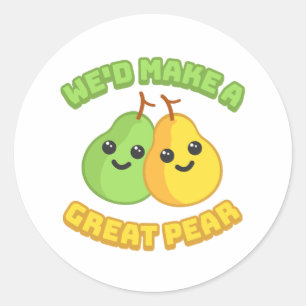 We zouden een geweldige peer maken! Schattigee Pea Ronde Sticker
