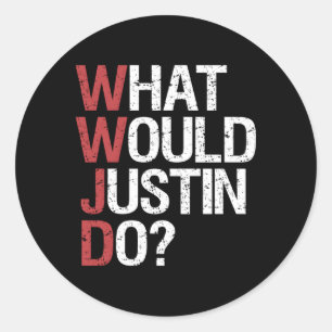 We zouden Justin wwjd doen Ronde Sticker