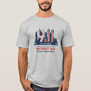 We zullen 9/11 Patriotten Dag nooit vergeten T-shirt