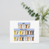 We zullen allemaal je Cartoon katten missen. Briefkaart (Staand voorkant)