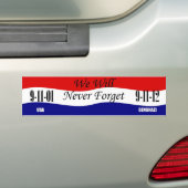 We zullen Bumpersticker nooit vergeten (Op auto)