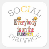 We zullen COVID-19 overleven: een boodschap van ve Vierkante Sticker (Voorkant)