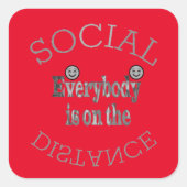 We zullen COVID-19 overleven: een boodschap van ve Vierkante Sticker (Voorkant)