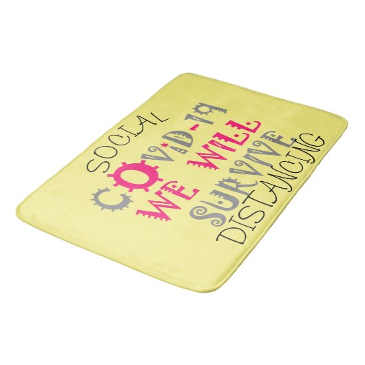 We zullen COVID-19 overleven – kracht en veerkrach Badmat (Gekanteld)