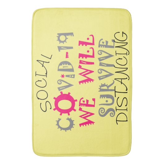 We zullen COVID-19 overleven – kracht en veerkrach Badmat (Voorkant Verticaal)