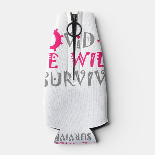 We zullen COVID-19 overleven – kracht en veerkrach Flesjeskoeler (Achterkant)