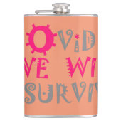 We zullen COVID-19 overleven – kracht en veerkrach Heupfles (Voorkant)