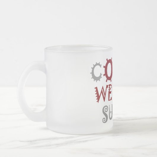 We zullen COVID-19 overleven – kracht en veerkrach Matglas Koffiemok (Links)