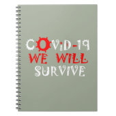 We zullen COVID-19 overleven – kracht en veerkrach Notitieboek (Voorkant)