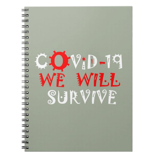 We zullen COVID-19 overleven – kracht en veerkrach Notitieboek (Voorkant)