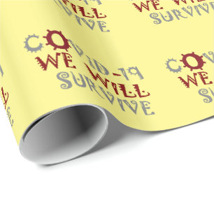 We zullen COVID-19 overleven – Kracht & Veerkrach Cadeaupapier