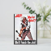 We zullen de baan afmaken! briefkaart (Staand voorkant)