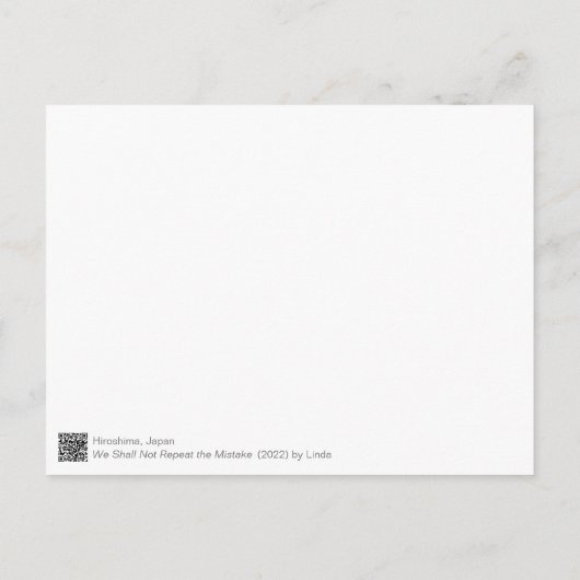 We zullen de fout niet herhalen ansichtkaart briefkaart (Achterkant)