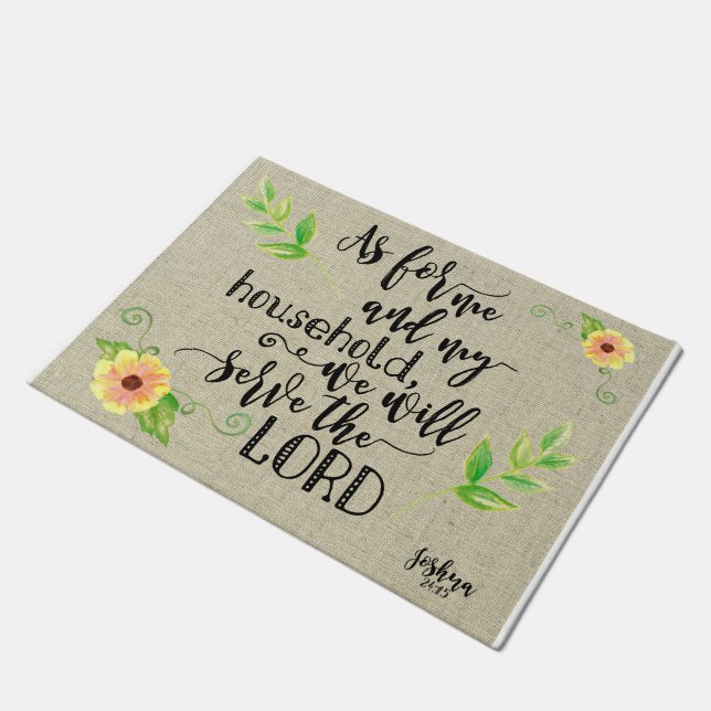 We zullen de Heer dienen Deurmat (Schuin)