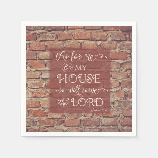 We zullen de Heer dienen - Joshua 24:15 Servetten (Voorkant)